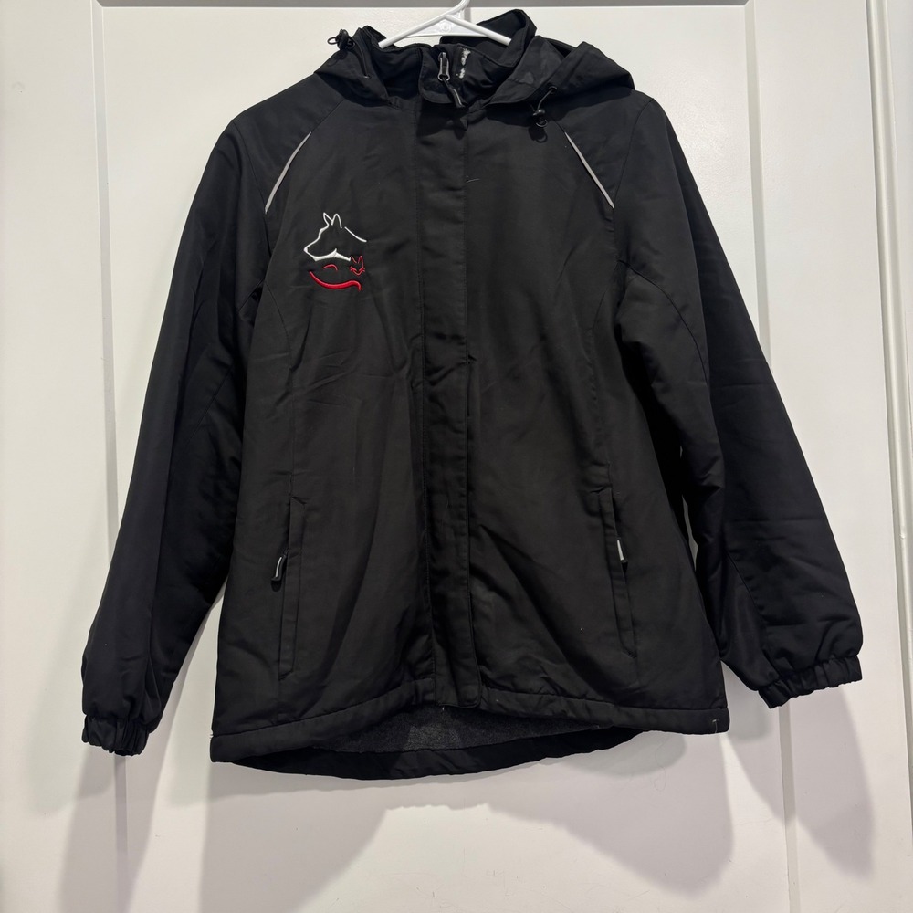 Core 365 Ladies Warm Logik Black Hooded Jacket Fleece Lined Small S/P 3391